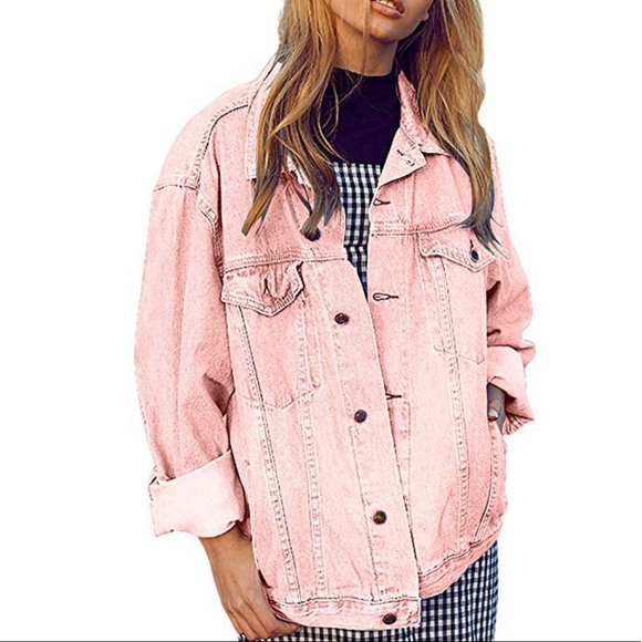 Jackets & Blazers - Pink Washed Boyfriend Denim Jacket